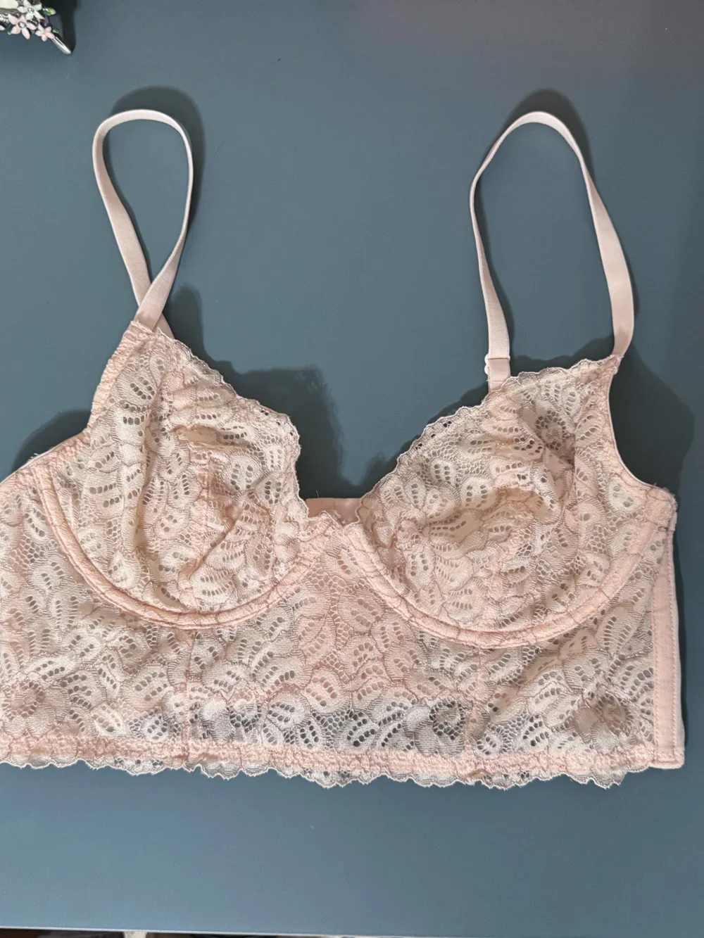 Xhilaration Lace Longline Bralette in Light Pink